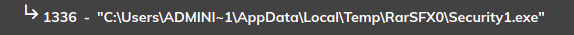 Wana Decryptor Step 1 - dumping Security1.exe into Temp directory