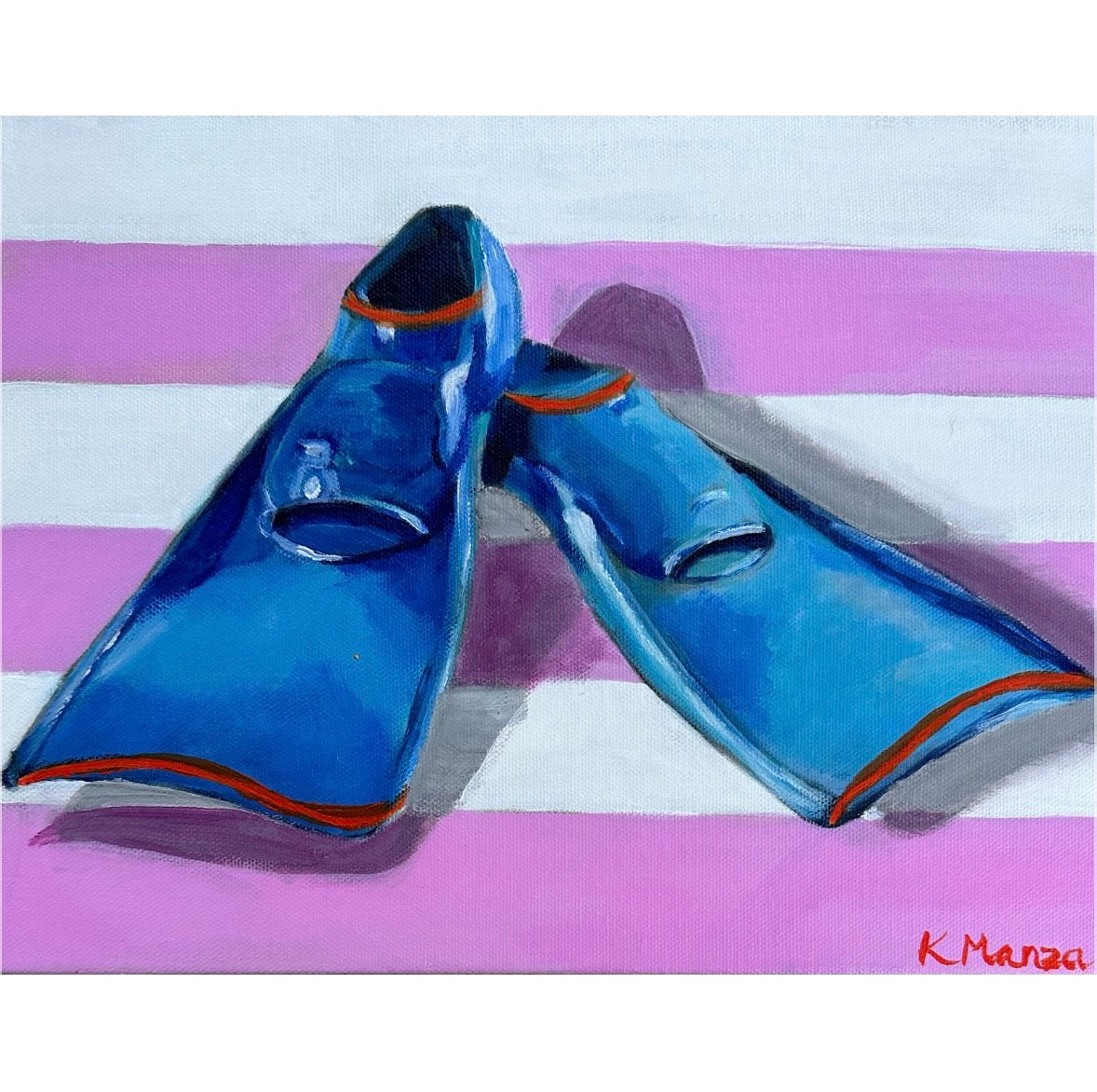 Flippers in Pink, Blue and Orange