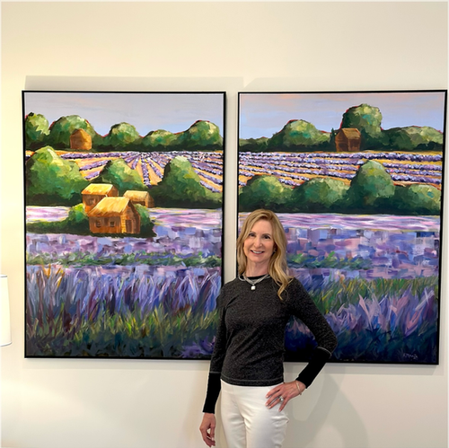 Lavender Field Diptych — Original Art | Kara Manza Art