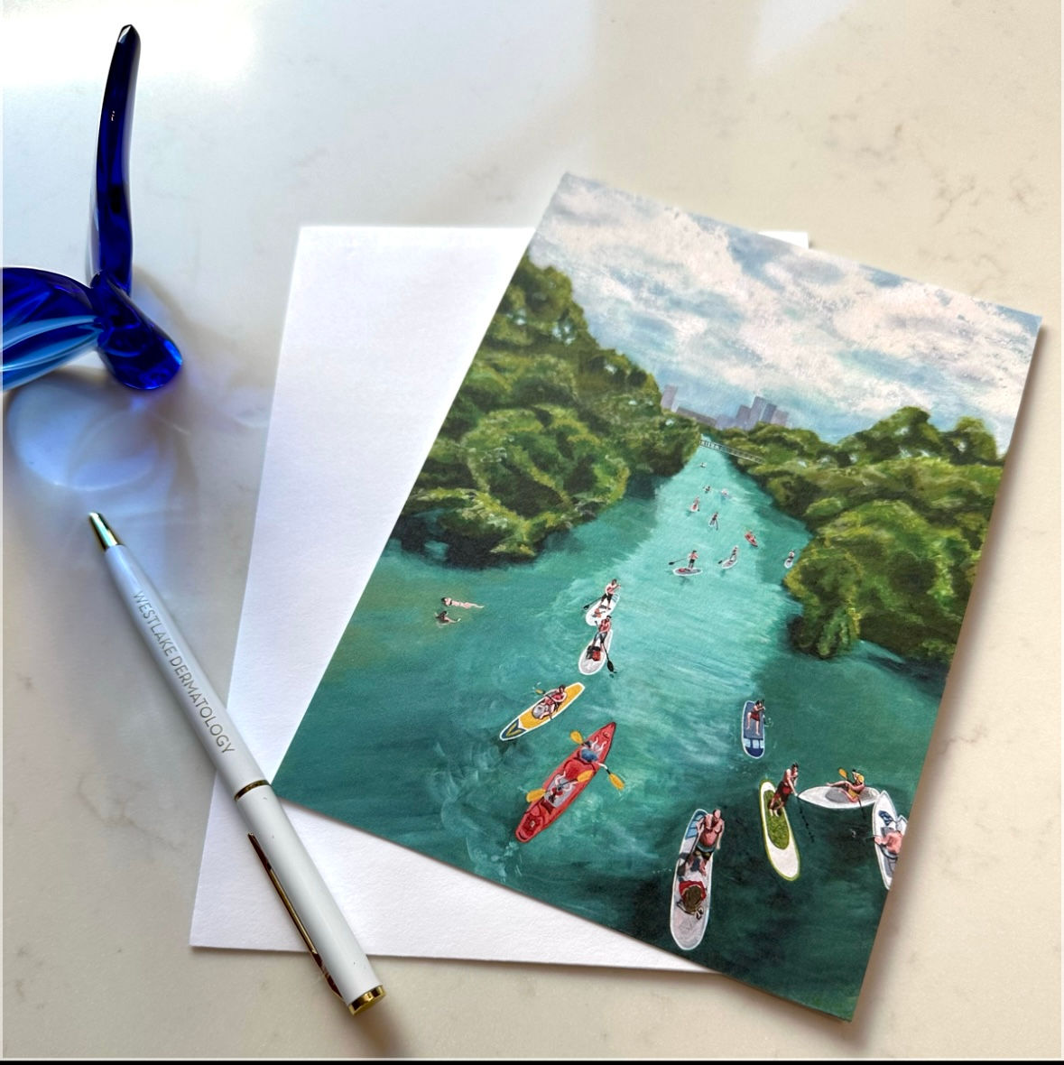 Paddle Boarding on Lady Bird Lake in Austin Greeting Card 