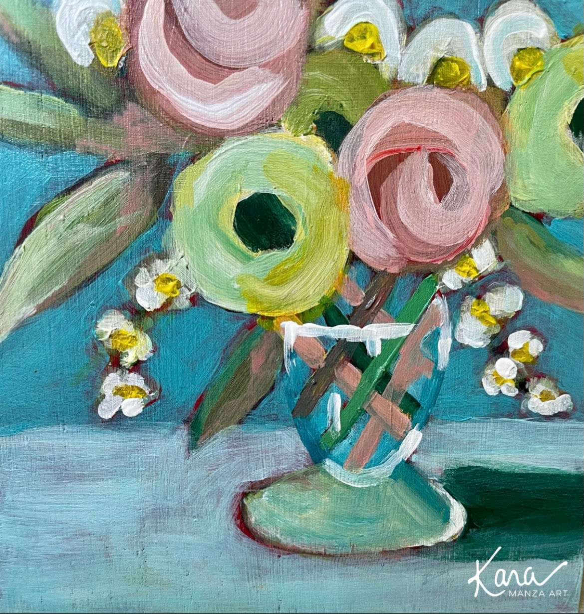 Abstract Floral Merri Mini #104 -- Original Painting