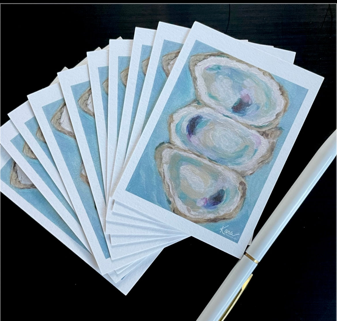 Blue Oysters - 10 Gift Enclosure Cards