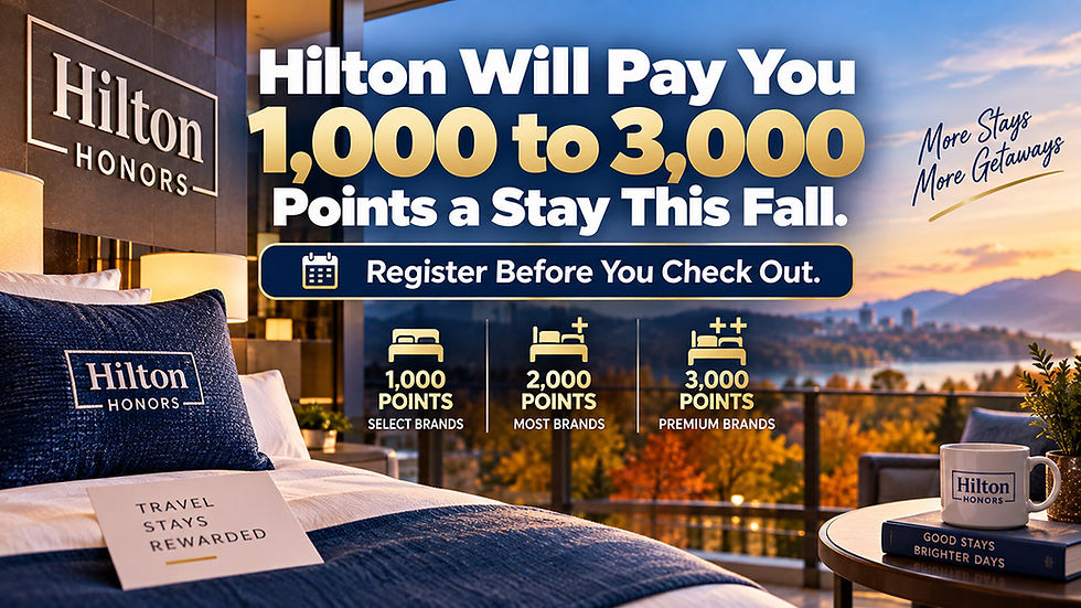 Hilton Will Pay You 1,000 to 3,000 Points a Stay This Fall. Register Before You Check Out.