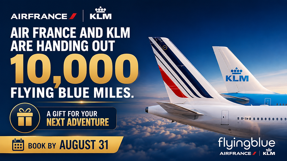 Air France and KLM Are Handing Out 10,000 Flying Blue Miles. Book by August 31.