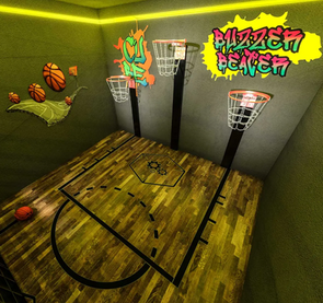 Indoor-Spielraum bei The Great Escape Köln mit interaktiver Basketball-Challenge und Zielkörben