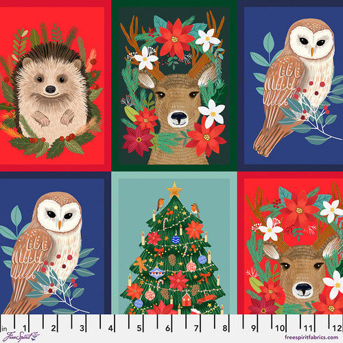 Cabin Friends Multi  - PWMC092.MULTI -Christmas Cabin - Mia Charro - Free Spirit