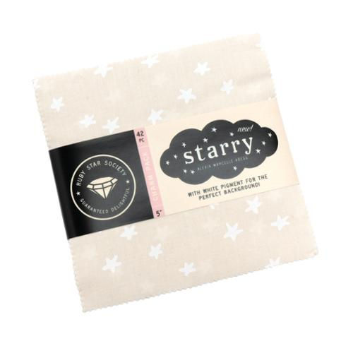 Starry Natural Charm Pack 5" Squares  RS4109PP Ruby Star Society
