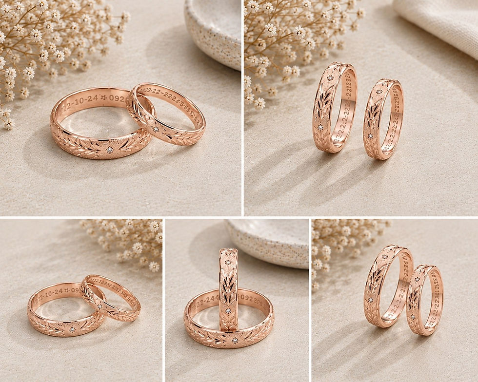 Miniatura: PAR DE AROS DE MATRIMONIO EN ORO 18K - AMD002