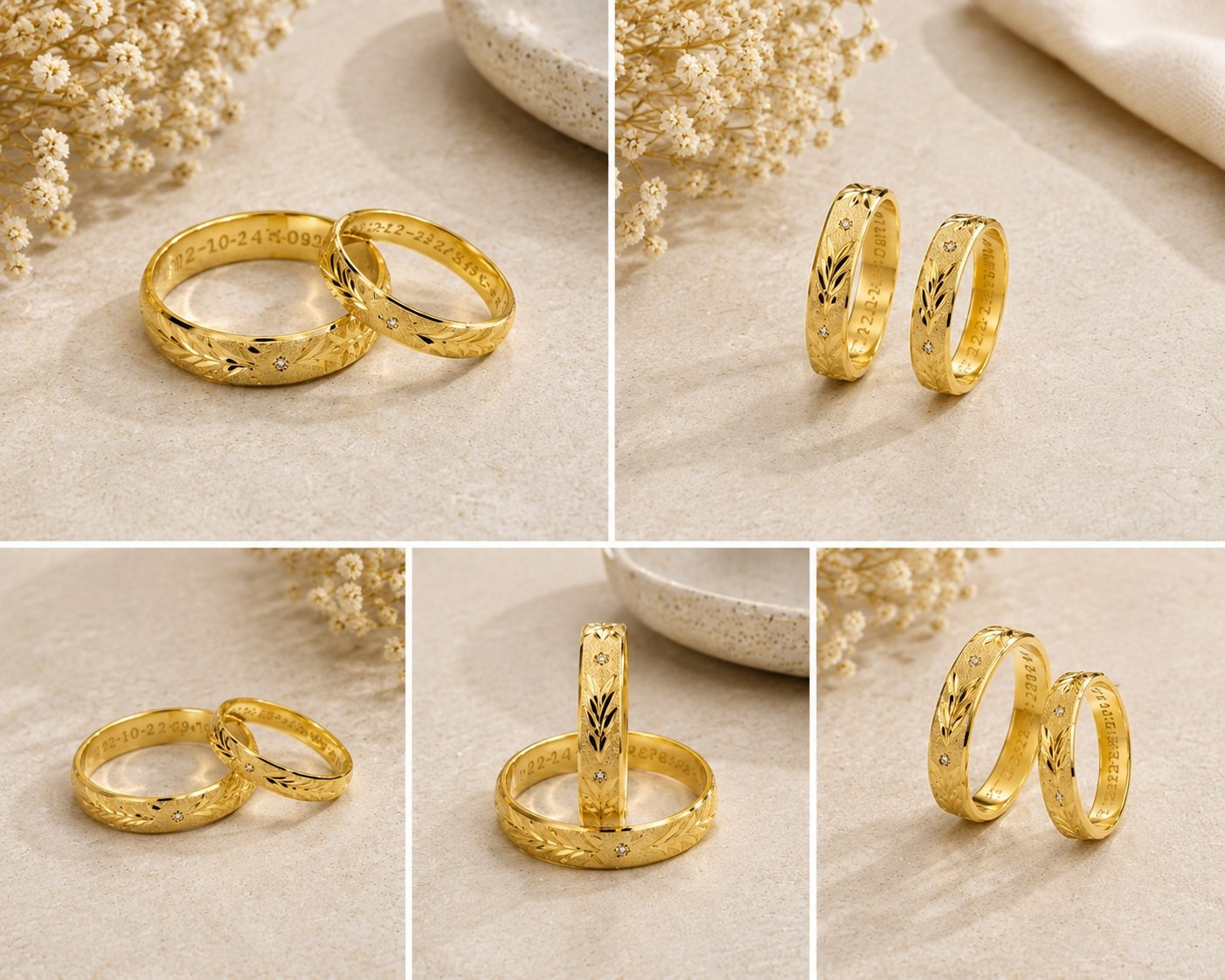 PAR DE AROS DE MATRIMONIO EN ORO 18K - AMD002