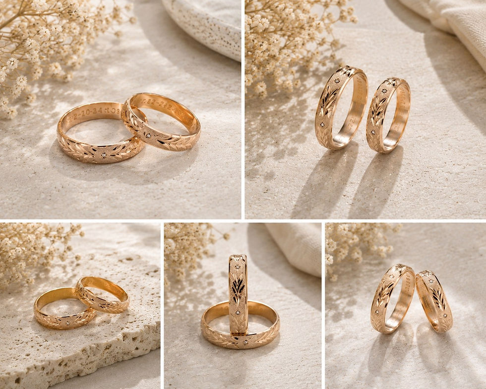 Miniatura: PAR DE AROS DE MATRIMONIO EN ORO 18K - AMD002