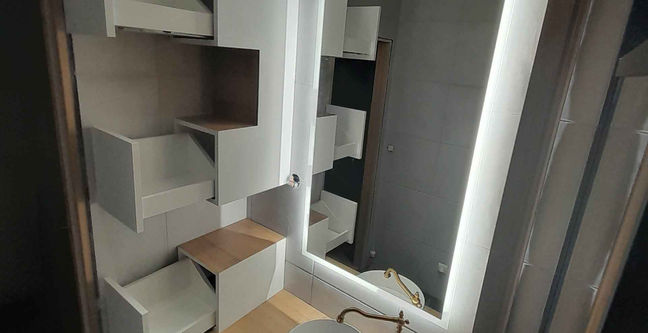 Le Bail Agencement - salle de bain -  agencement professionnel et particulier - meuble sur mesure lorient - menuisier ébéniste - agencement sur mesure - agenceur Lorient - Bretagne - Morbihan - Conseils, conception, fabrication et pose de meubles sur mesure - Ploemeur