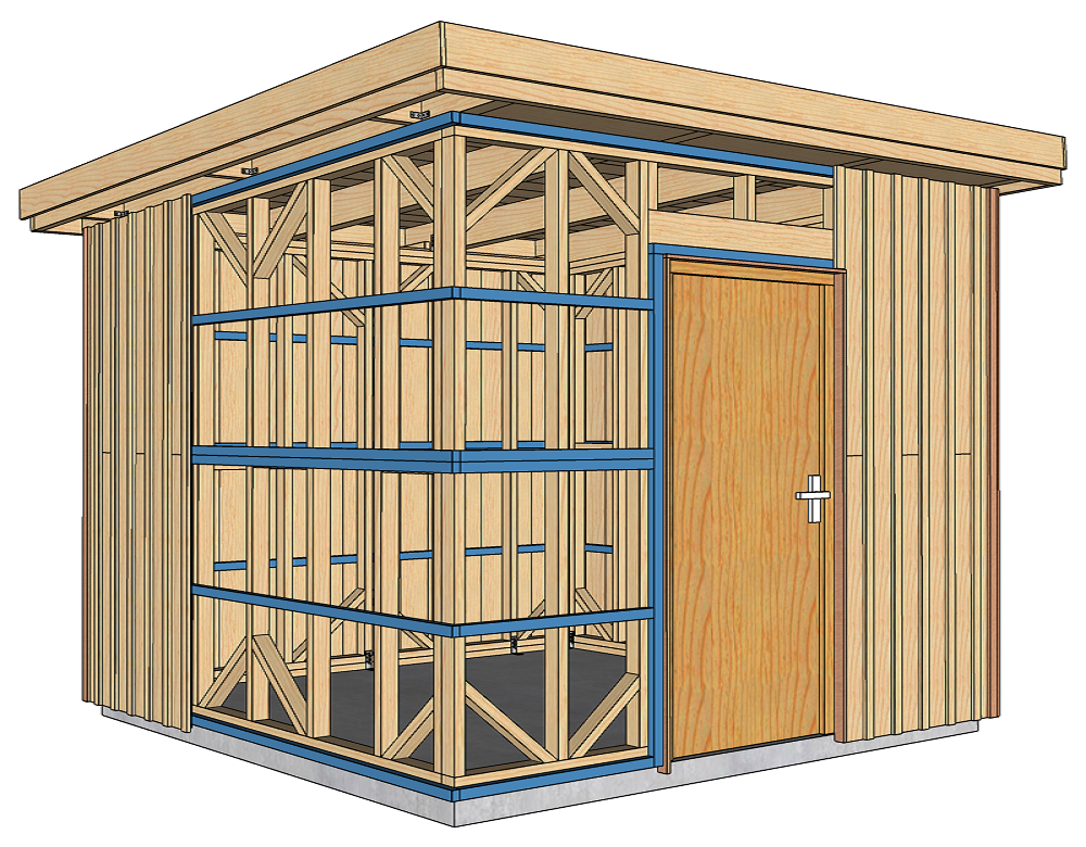 Plans abri de jardin 5 m2 Autoconstruction maison ossature bois DECAMOB