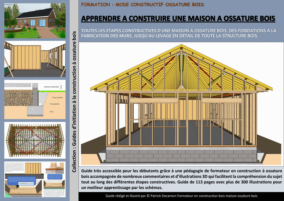 Couverture ouvrages apprendre à construire des maison à ossatue bois