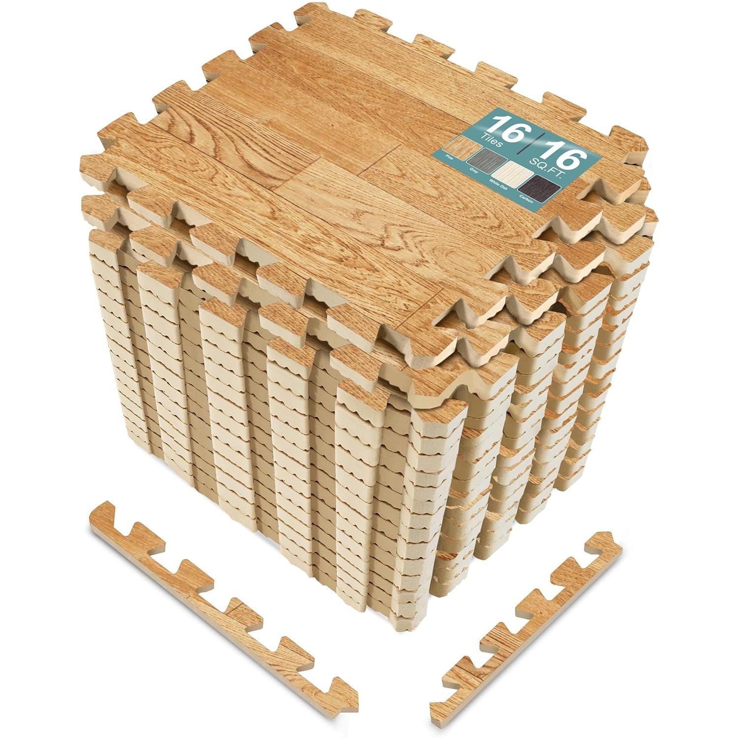 Wood-Look Interlocking Floor Mat