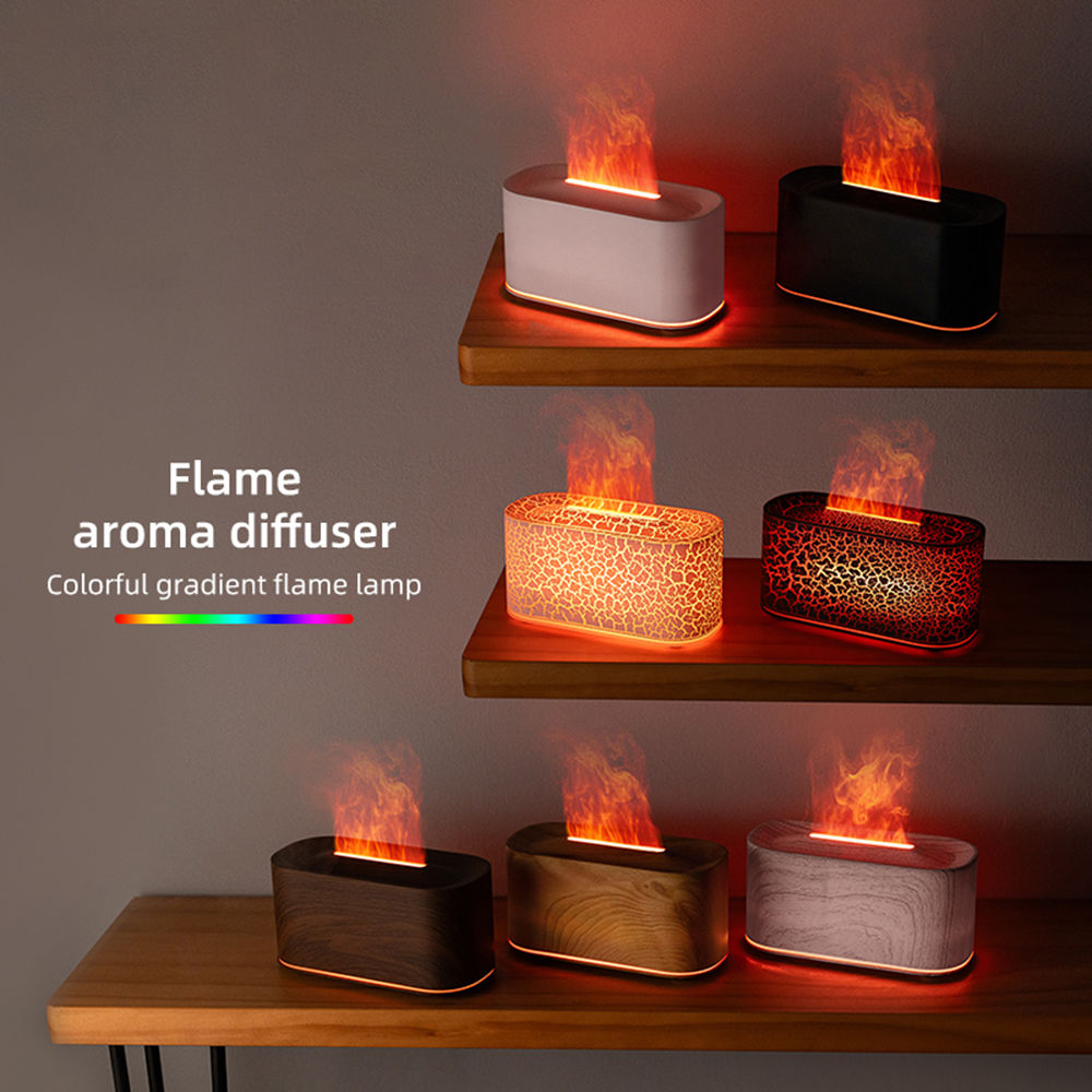 FlameGlow™ Aroma Diffuser – 7-Color Flame Effect & Cool Mist Humidifier