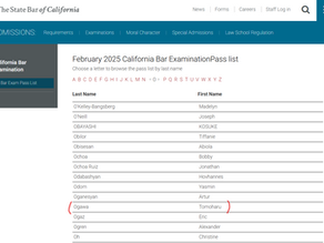California Bar Exam Pass List