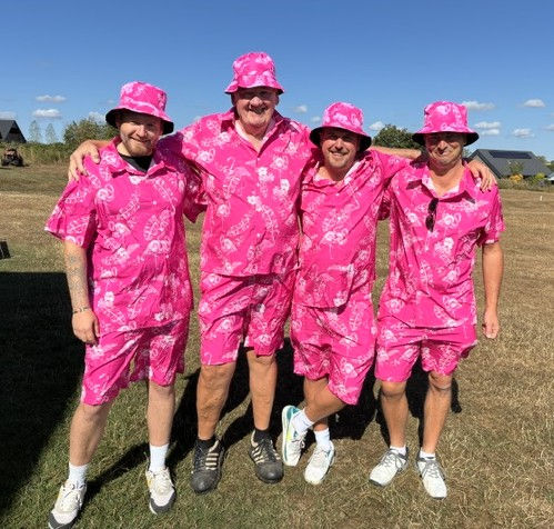 The Pink Laddies - Winners of the best dressed for the occasion - (L to R is Sam Christie, Larry Bowes, Michael Moore & Nick Tanner)