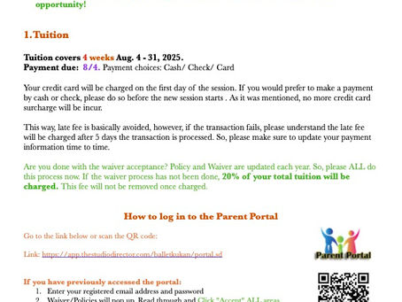 August Monthly Info