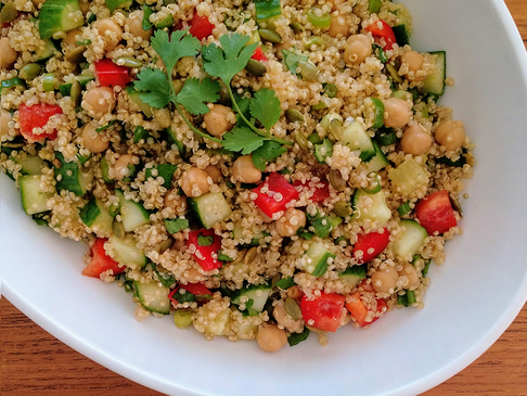Quinoa and Chickpea Salad with Pumpkin Seeds