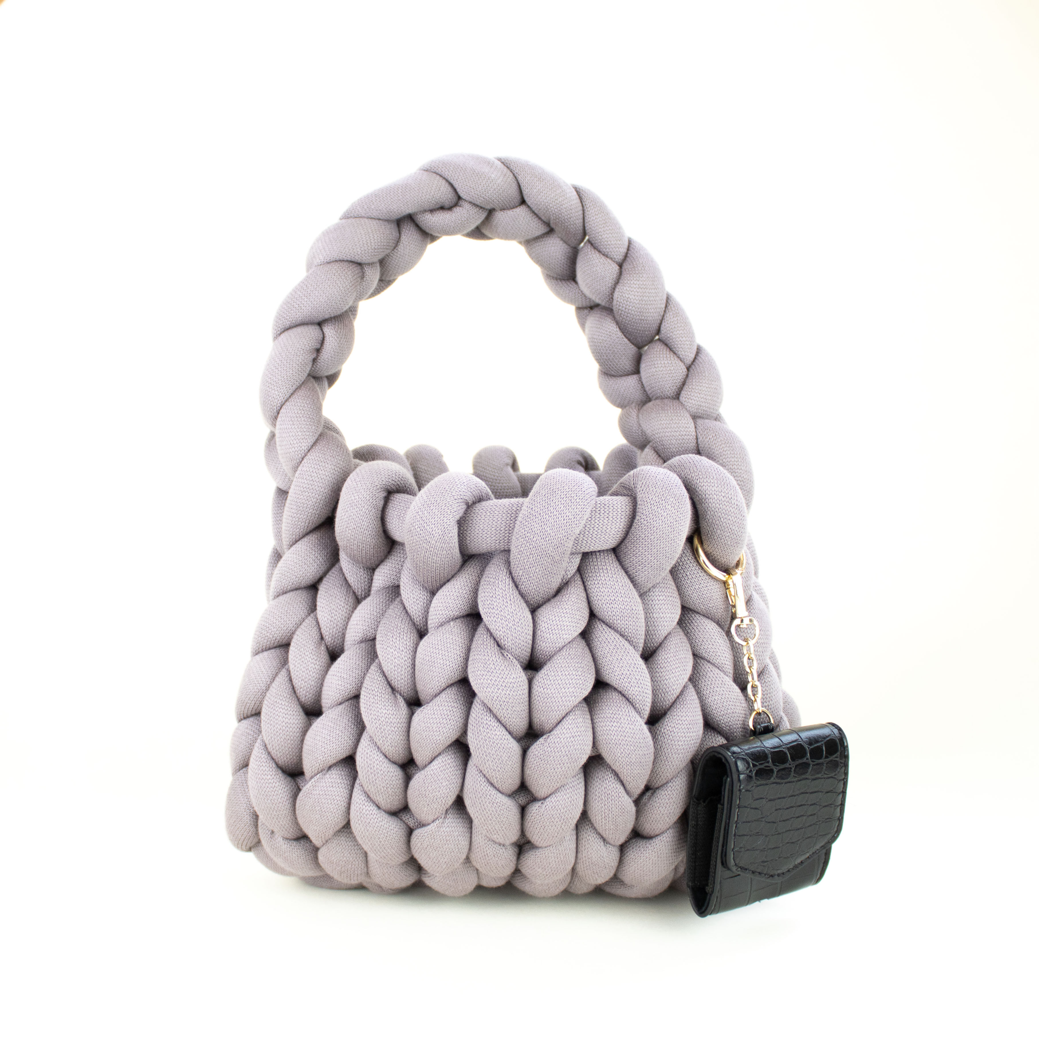 A.MANO Henkeltasche Jessy in Koala Grau mit kleiner Kopfhörertasche als Anhänger