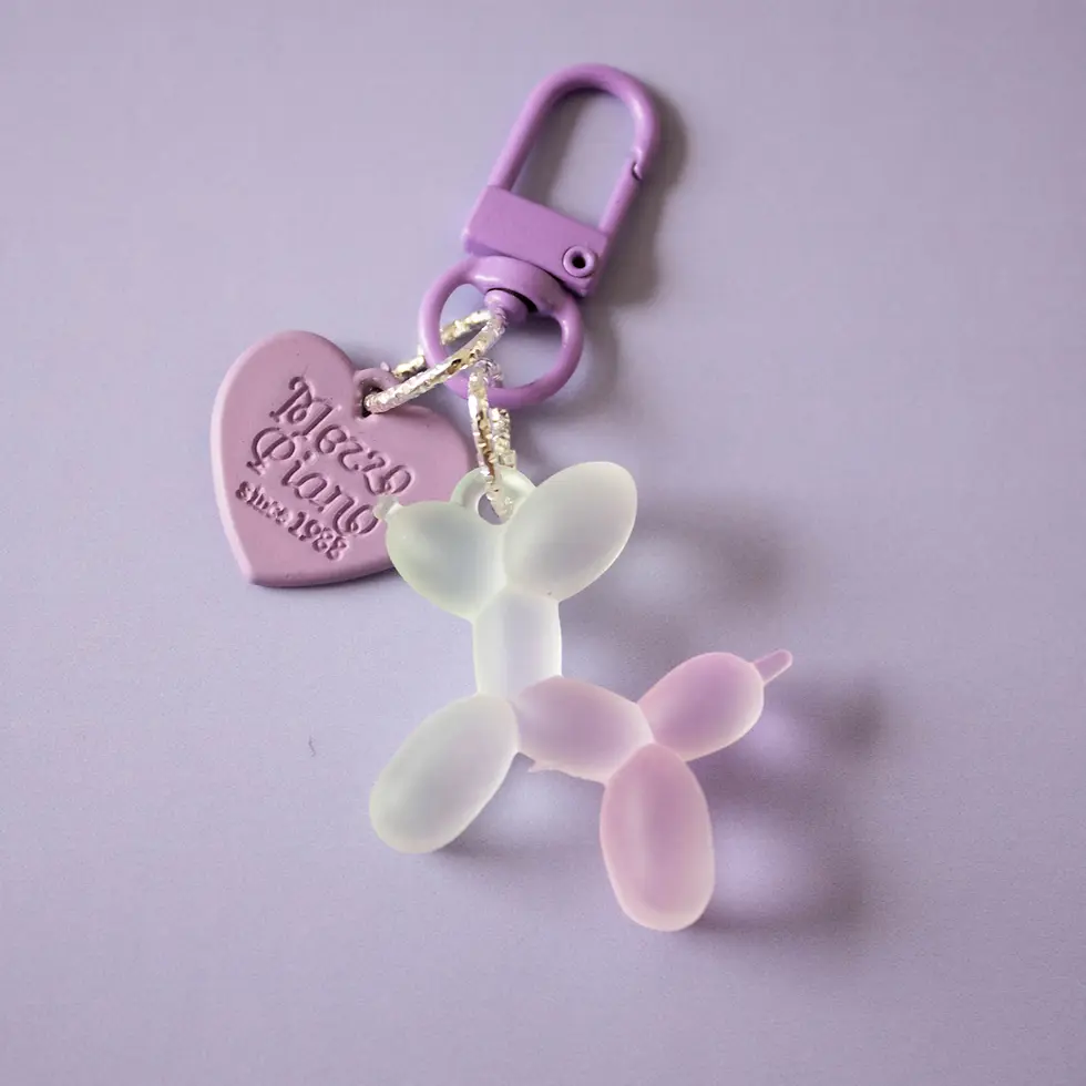 Miniaturbild: Ballonhund Taschen-und Schlüsselanhänger Gradient colours mit buntem Karabiner