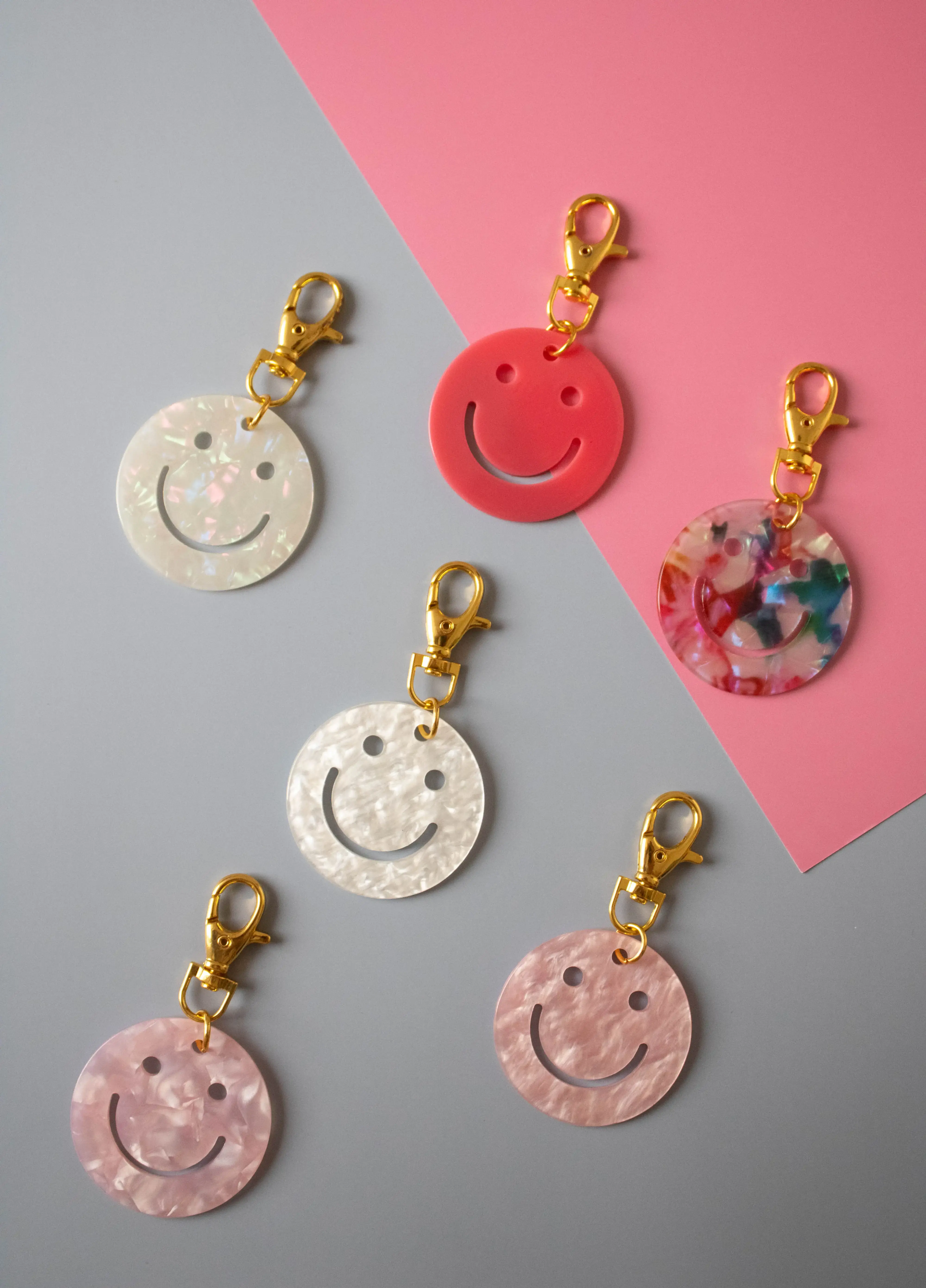 Smiley Face Schlüsselanhänger und Taschenanhänger