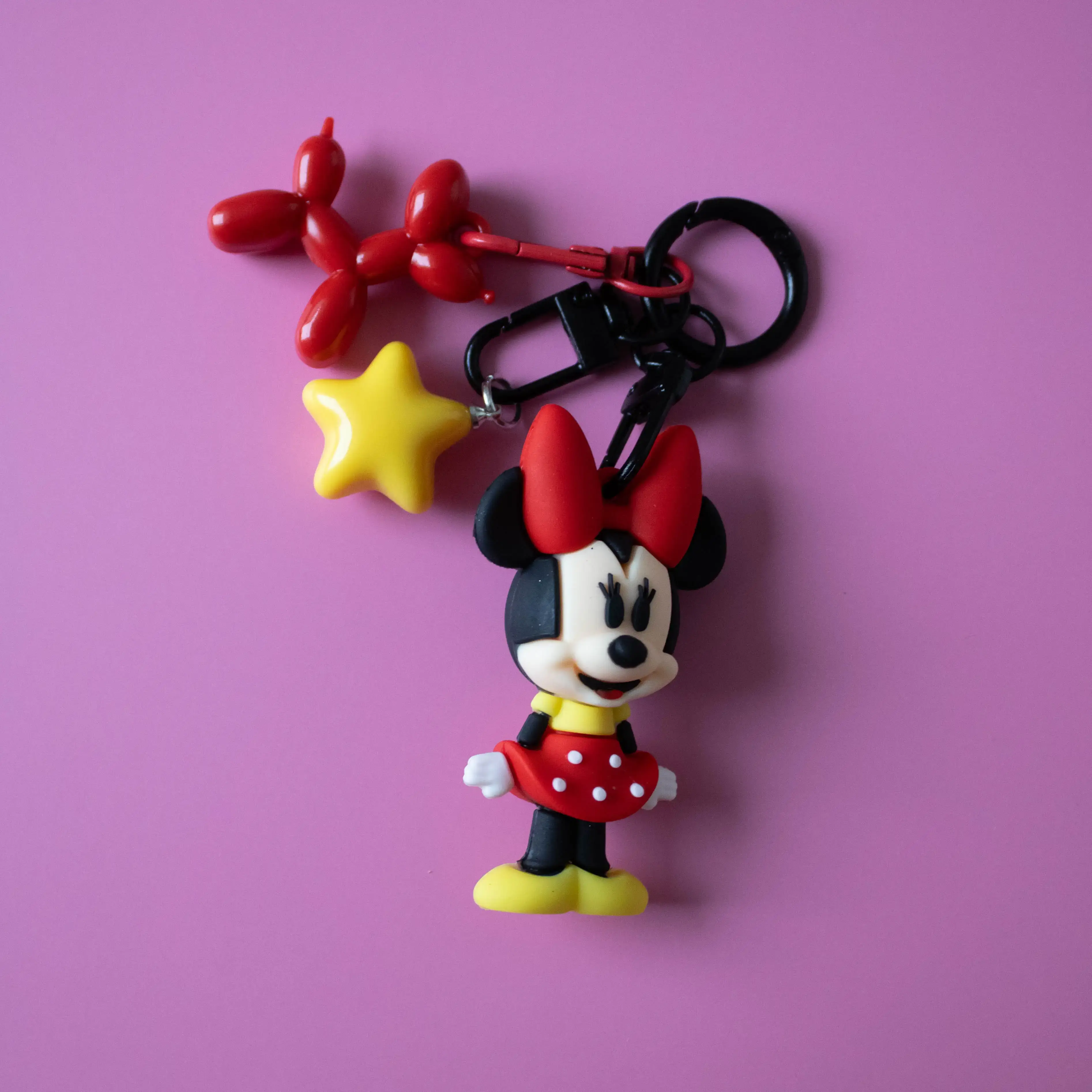 Bag Charm Taschen-und Schlüsselanhänger Maus Stern und Hund in rot