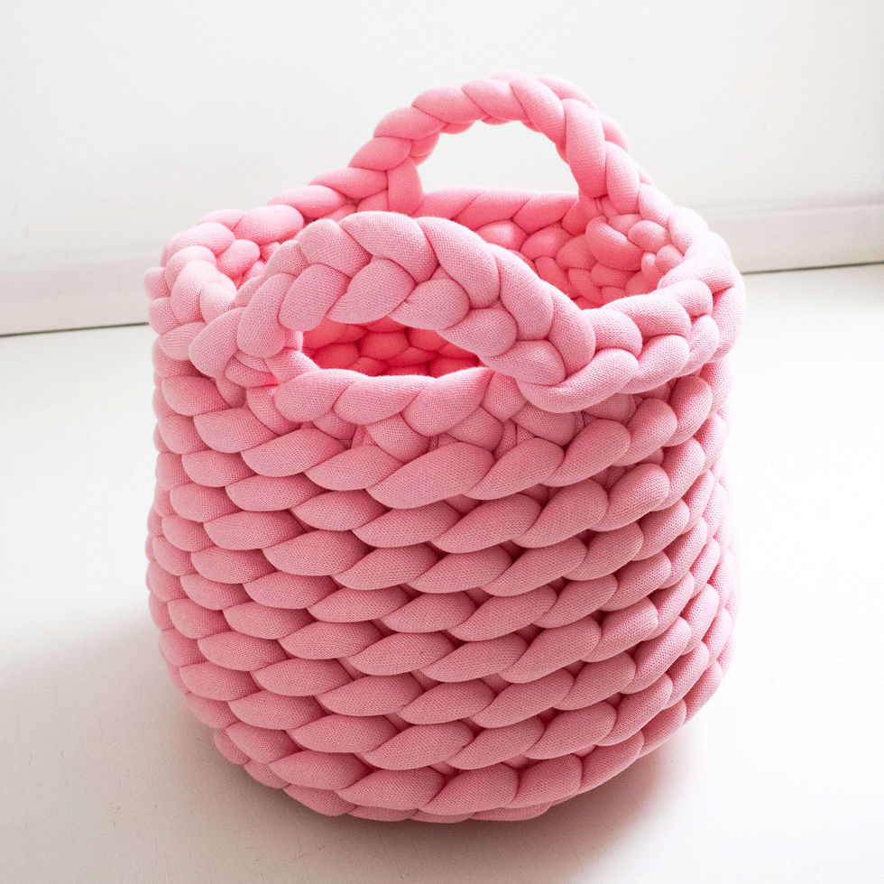 Miniaturbild: A.MANO großer Korb Roma mit Henkeln in Rosa