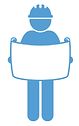 icon of worker looking at a blueprint