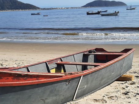 O barco na areia