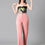 Thumbnail: Women's High Rise Baby Pink Cotton Fit Trousers