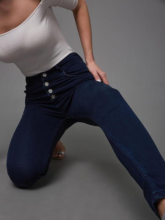 Thumbnail: Women Skinny Fit High Midnight Blue Jeans