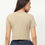 Thumbnail: 2-Women Plain Light Brown Crop Top