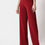 Thumbnail: Women Polyester Solid Cherry Maroon Trousers