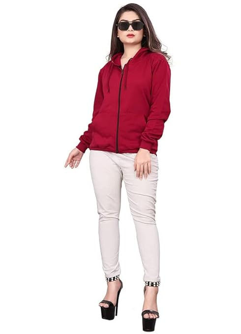 Thumbnail: Cotton Hooded Long Sleeve Casual Top - Regular Fit