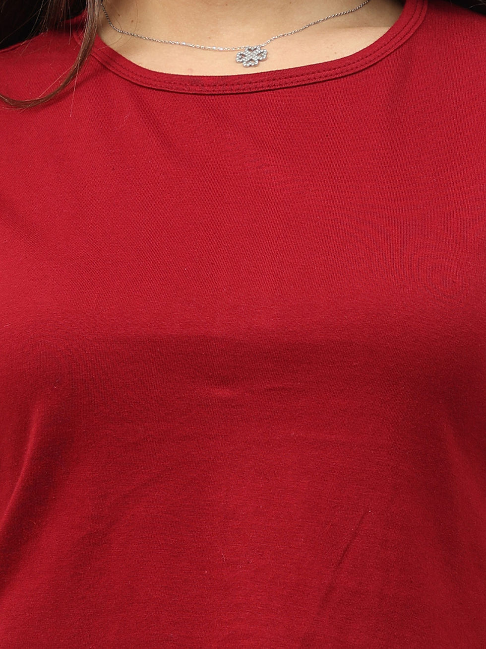 Thumbnail: Women Plain Maroon Crop Top