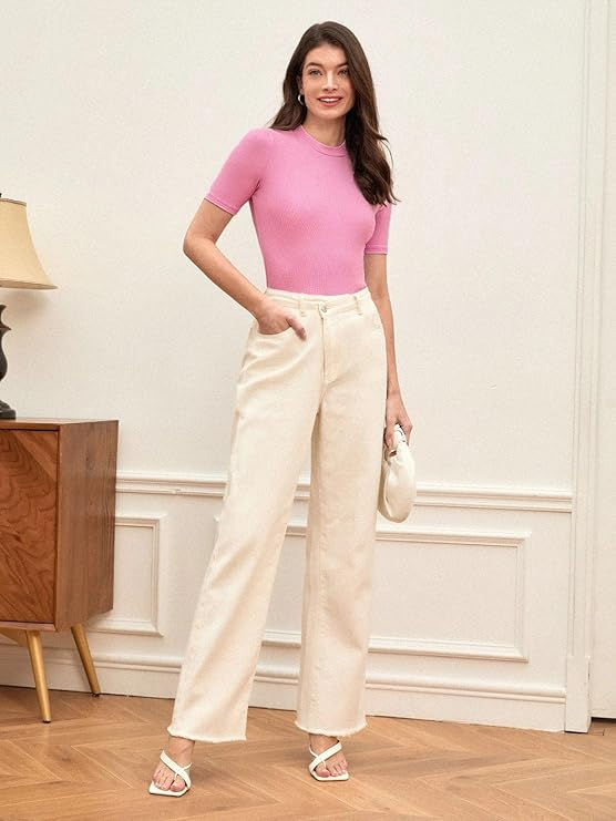 Thumbnail: Women Plain High Neck Baby Pink Tops