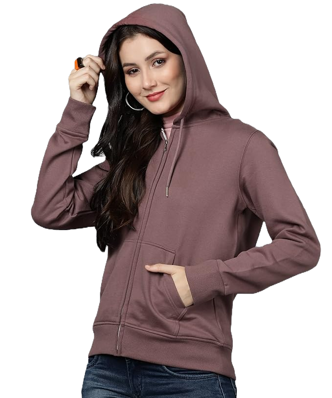 Thumbnail: Cotton Blend Hooded Neck Long-Sleeve Sweatshirt