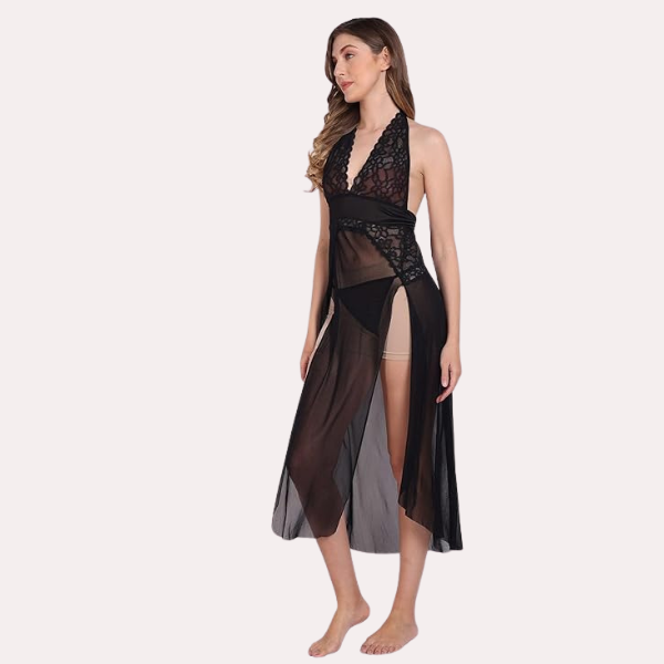 Thumbnail: 3-Sensual Mesh Nightgown for Women