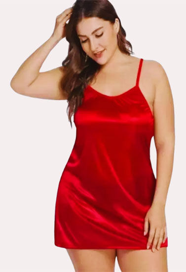 Thumbnail: 3-Alluring one-piece satin sleepwear