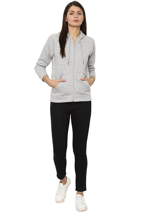Thumbnail: Cotton Polyester Blend Hooded Long Sleeve Top - Regular Fit