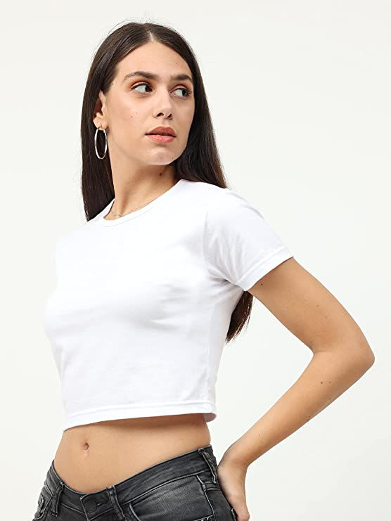 Thumbnail: Women Plain White Crop Top
