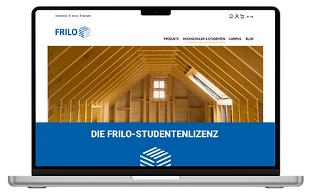 Mock-up of the re-designed FRILO student license website