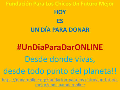 2020 Mayo... UN DÍA PARA DONAR!!