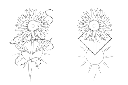 Sunflower Tattoo Lineart.png