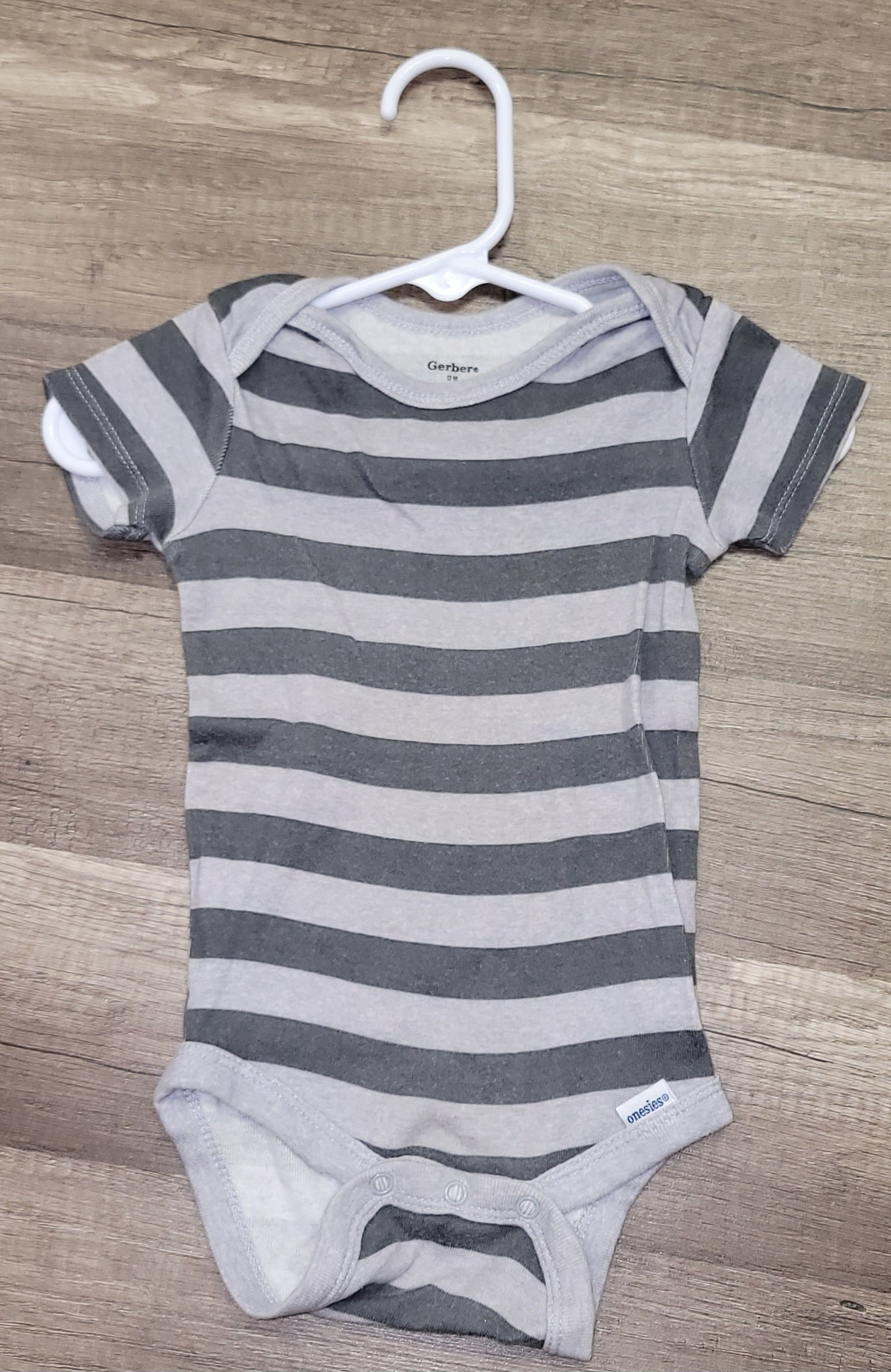 Grey Striped Onesie 