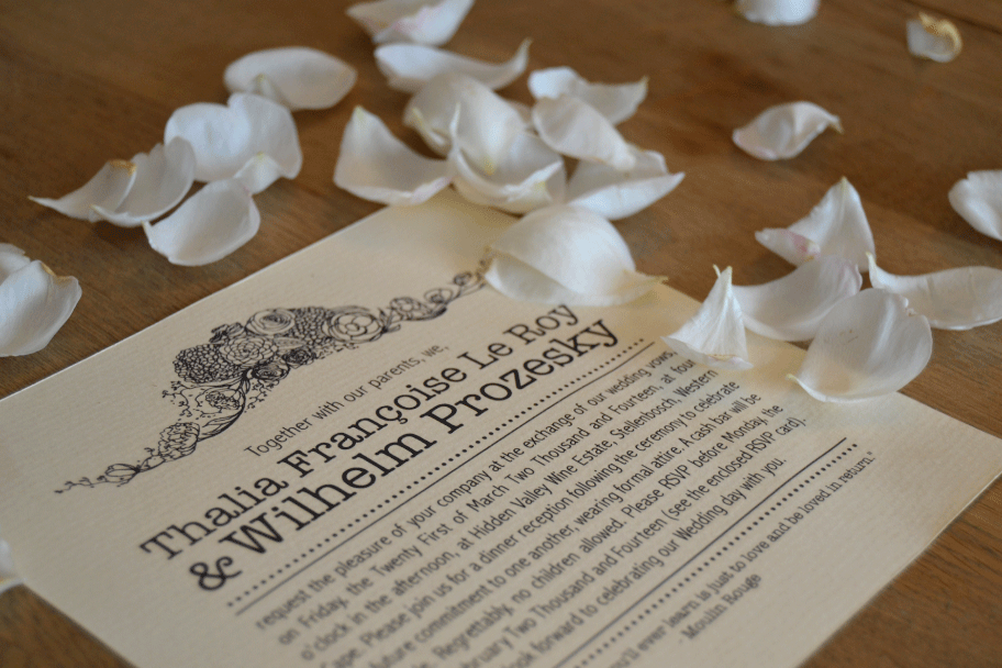 Prozesky Wedding Stationary