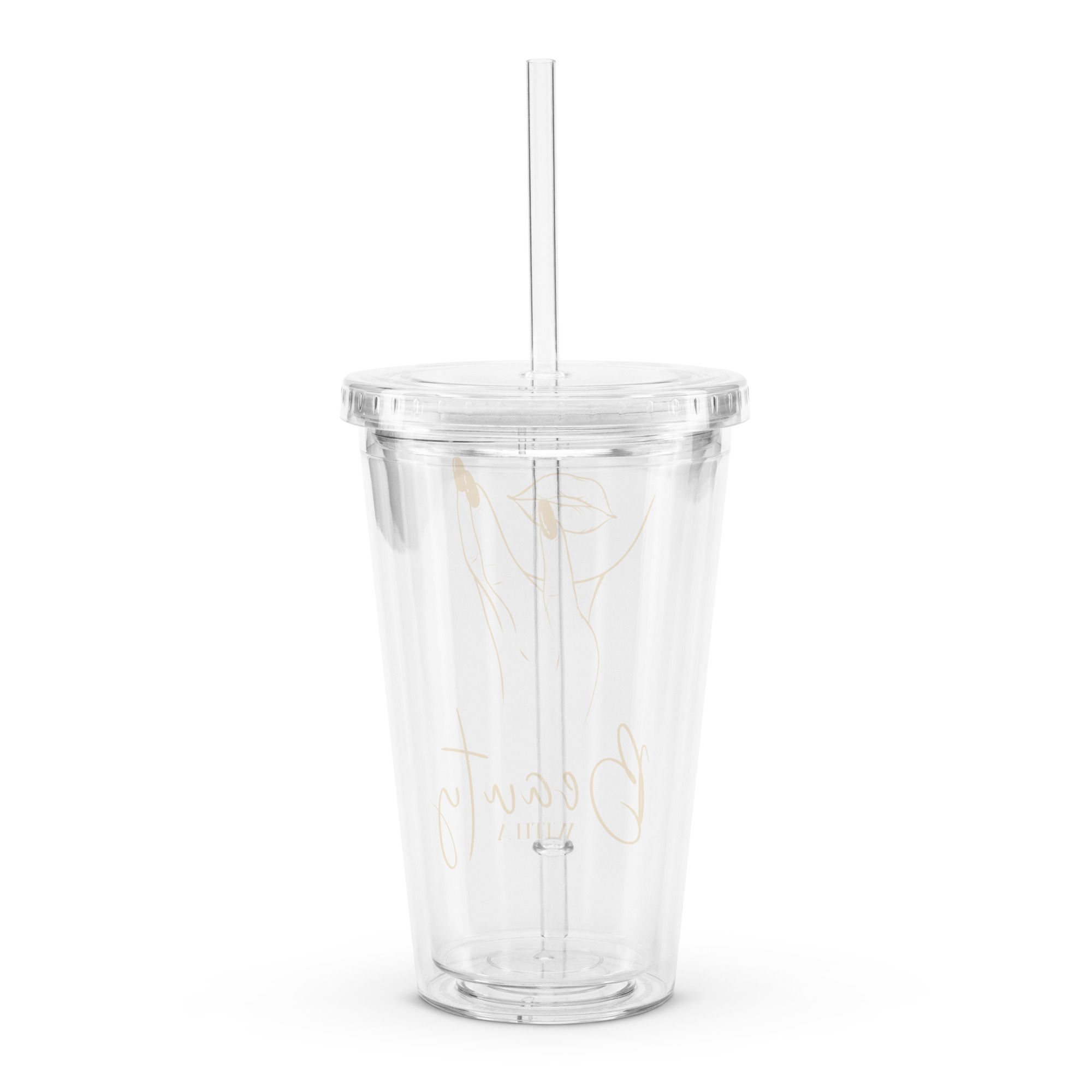 Clear plastic tumbler
