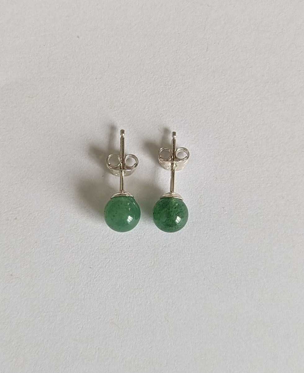 Miniature : Boucles d'oreilles  aventurine verte