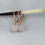 Miniature : Boucles d'oreilles Dormeuses en Gold filled 14 Carats et Quartz rose